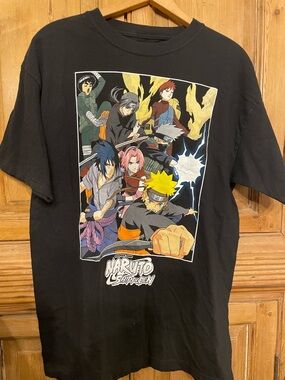 Ripple Junction Black Naruto Shippuden 20th Anniversary Graphic Tee